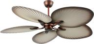 🌴 tropical 52 inch palm ceiling fan with remote control, 5 damp rated abs palm blades, ideal for indoor/outdoor living, dining, bedroom, hotel spaces logo
