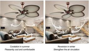 img 1 attached to 🌴 Tropical 52 Inch Palm Ceiling Fan with Remote Control, 5 Damp Rated ABS Palm Blades, Ideal for Indoor/Outdoor Living, Dining, Bedroom, Hotel Spaces