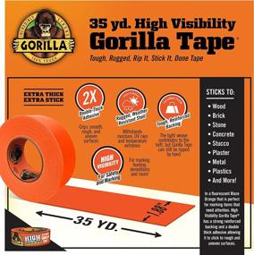 img 2 attached to 🦍 Gorilla High Visibility Duct Tape, 1.88 x 35 yd, Blaze Orange, Pack of 1 (SEO-Optimized)