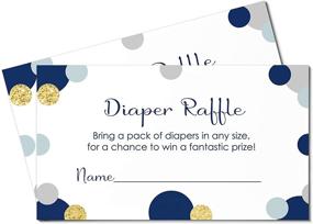 img 1 attached to Navy and Gold Diaper Raffle Ticket Set of 25 Games for Boys Baby Shower - Invitation Insert Card Pack – Twinkle Little Star Royal Prince Designs - Printed (2 x 3.5 Size) - Paper Clever Party