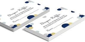 img 3 attached to Navy and Gold Diaper Raffle Ticket Set of 25 Games for Boys Baby Shower - Invitation Insert Card Pack – Twinkle Little Star Royal Prince Designs - Printed (2 x 3.5 Size) - Paper Clever Party