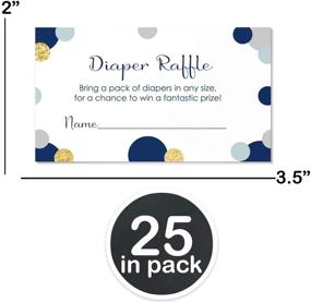 img 2 attached to Navy and Gold Diaper Raffle Ticket Set of 25 Games for Boys Baby Shower - Invitation Insert Card Pack – Twinkle Little Star Royal Prince Designs - Printed (2 x 3.5 Size) - Paper Clever Party