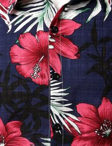 img 2 attached to JOGAL Flower Casual Button Hawaiian Men's Clothing and Shirts