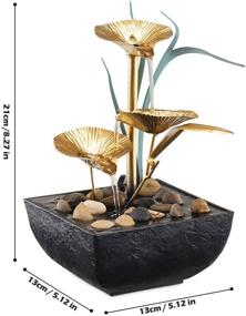 img 3 attached to 🌿 Indoor Lotus Leaf Tabletop Fountains: Relaxation Waterfall Décor with Natural River Rocks and Colorful Scene Light