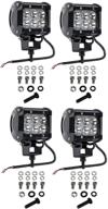 🚗 cutequeen 4-pack of 18w 1800 lumens led spot lights for off-road suv, boat, 4x4, lamp, tractor, marine, off-road lighting, rv, atv logo