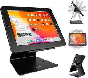 img 4 attached to 🔒 CarrieCathy iPad Desktop Anti-Theft Security Kiosk POS Stand Holder Enclosure with Lock & Key for Tablets iPad 2,3,4, iPad Air, iPad Air 2, iPad Pro 9.7-inch, iPad 2017 & 2018, Flip & Rotate Design, Black