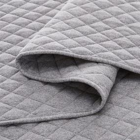 img 1 attached to Amazon Basics Cotton Jersey Quilt and Shams Bed Set - Full/Queen, Dark Gray - Best Quality and Comfort