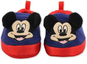 img 3 attached to Mickey Mouse Plush A-Line Slippers for Toddler Boys with 3D Ears