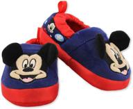 mickey mouse plush a-line slippers for toddler boys with 3d ears logo