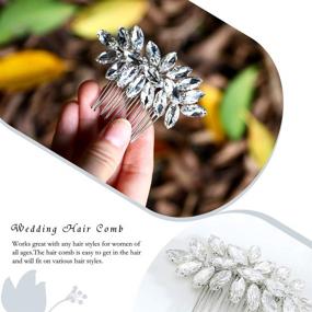 img 1 attached to 💎 Sparkling Crystal Wedding Hair Comb - Jakawin Bride Silver Rhinestone Hair Piece - Bridal Hair Accessories for Women and Girls - HC046