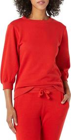 img 4 attached to Stay cozy in style with Amazon Essentials Women's Fleece Sleeve Detail Crewneck Sweatshirt
