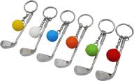 ⛳️ creative golf keychain set: mini golf pole & golf ball key ring - perfect sports clubs decoration, ideal gifts for golf lovers - men, women, boys, girls! logo