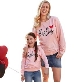 img 4 attached to ❤️ Valentine's Day Heart Printed Sweatshirt: PopReal Mommy and Me Outfits - Pullover Tops