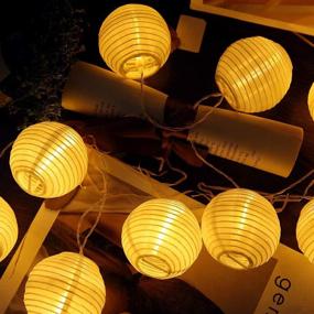 img 1 attached to 🏮 CozyHome – Mini Lantern String Lights 23 ft, Plug-in with Remote Control | Decorative Hanging Nylon Paper Lanterns with 20 LEDs | Waterproof Outdoor Patio Lights | Paper Lanterns with Lights for Outside