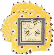 🐝 wallye bumble bee napkins: perfect for what will it bee gender reveal, baby shower, or honey bee themed birthday party - 20 pack logo