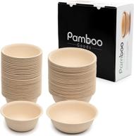 🍲 pamboo goods eco-friendly bamboo bowls - biodegradable food containers for salad, soup, hot & cold dishes - recyclable, microwavable, freezable dinnerware - set of 50 x 12oz and 50 x 16oz logo