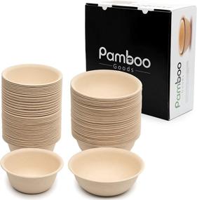 img 4 attached to 🍲 Pamboo Goods Eco-Friendly Bamboo Bowls - Biodegradable Food Containers for Salad, Soup, Hot & Cold Dishes - Recyclable, Microwavable, Freezable Dinnerware - Set of 50 x 12oz and 50 x 16oz