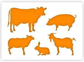 img 3 attached to 🐰 QBIX Farm Animals Stencil A4 – Reusable Kids Friendly Stencil for Painting, Baking, Crafts, Wall, Furniture, Decorating – Cow, Rabbit, Pig, Goat, Sheep