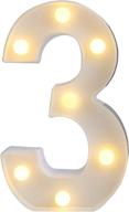 🔢 ogrmar decorative led light up number letters: white plastic marquee sign for party wedding decor - battery operated (3) логотип