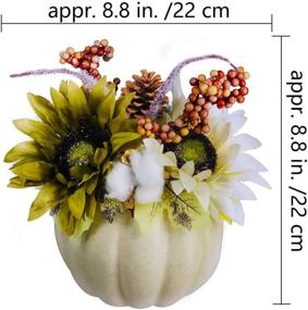 img 3 attached to 🍂 Capture the Essence of Fall with an Exquisite Fall Pumpkin Centerpiece - Perfect for Weddings, Thanksgiving, and Tabletop Decor - 9.4" Tall