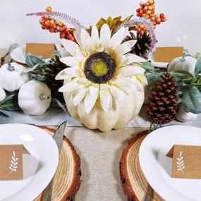 img 2 attached to 🍂 Capture the Essence of Fall with an Exquisite Fall Pumpkin Centerpiece - Perfect for Weddings, Thanksgiving, and Tabletop Decor - 9.4" Tall