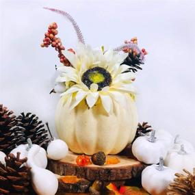 img 1 attached to 🍂 Capture the Essence of Fall with an Exquisite Fall Pumpkin Centerpiece - Perfect for Weddings, Thanksgiving, and Tabletop Decor - 9.4" Tall