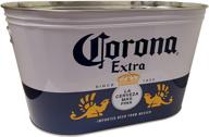 🎉 the tin box company corona large party tub - blue and white (16" x 9.25" x 9.25") logo