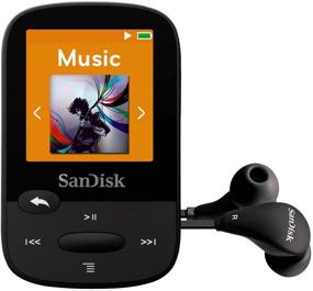 img 3 attached to 🎧 Black SanDisk Clip Sport MP3 Player - 4GB with LCD Screen, MicroSDHC Card Slot (Model: SDMX24-004G-G46K)