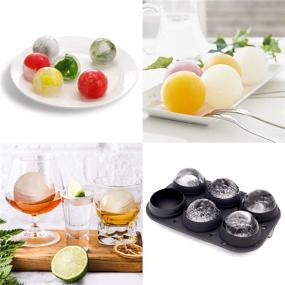 img 3 attached to 🧊 Trenect Large Ice Cube Trays with Lid - 2.5 Inch Ice Balls for Whiskey - Easy Release Silicone Tray - Novelty Round Ice Cube Mold - Ideal for Cocktails, Coffee - Leakproof Ice Ball Maker (Black)