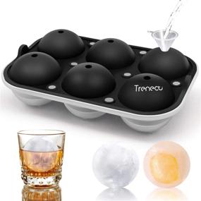 img 4 attached to 🧊 Trenect Large Ice Cube Trays with Lid - 2.5 Inch Ice Balls for Whiskey - Easy Release Silicone Tray - Novelty Round Ice Cube Mold - Ideal for Cocktails, Coffee - Leakproof Ice Ball Maker (Black)