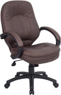 🪑 enhanced seo: boss office products leatherplus executive chair in rich bomber brown logo