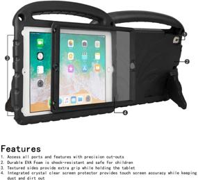 img 1 attached to Black HDE Kids iPad Case 2018/2017: Heavy Duty Shock Proof Cover with Screen Protector & Shoulder Strap for 5th/6th Gen iPad – Protective Holder