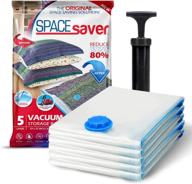 👝 spacesaver premium vacuum storage bags - 80% more storage with hand-pump for travel! double-zip seal and triple seal turbo-valve for maximum space saving! (large 5 pack) логотип