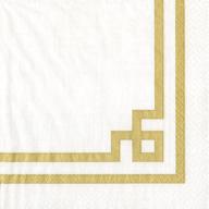 🍸 rive gauche gold and white caspari cocktail napkins, 20-pack – perfect for entertaining logo