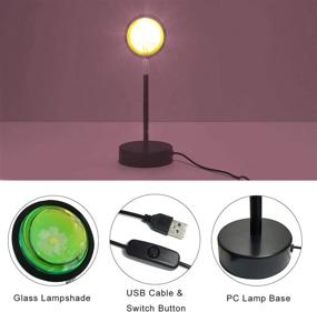 img 2 attached to Avky Sunset Lamp: 180° Rotation Rainbow Projection for Stunning Photography & Tiktok-worthy Selfies, Perfect Night Light Projector for Home Party & Living Room Ambiance