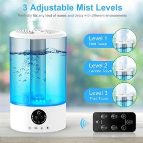 img 2 attached to 🌬️ Top Fill Cool Mist Humidifier with 3L Capacity for Bedroom - SHSTFD Ultrasonic Humidifiers with 7 Colors Night Light, Remote Control, Adjustable Mist Levels, Optional Timer, 6 Dimmer, Super Quiet Operation in White