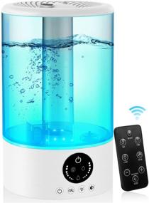 img 4 attached to 🌬️ Top Fill Cool Mist Humidifier with 3L Capacity for Bedroom - SHSTFD Ultrasonic Humidifiers with 7 Colors Night Light, Remote Control, Adjustable Mist Levels, Optional Timer, 6 Dimmer, Super Quiet Operation in White