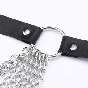 img 1 attached to 🔗 Punk Black Waist Chain Belt: Stylish Leather-Layered Body Chains for Women and Girls