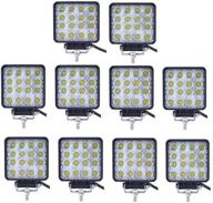 🚛 turboo 10pcs 4inch 48w led work light square spot lights for trucks, off-road vehicle, atv, suv, utv, 4wd, jeep, boat and more - led light bar for enhanced performance logo