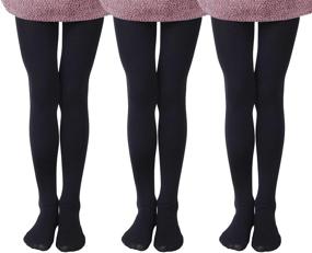img 4 attached to 3-Pack Girls Microfiber Tights in Multiple Colors by EVERSWE