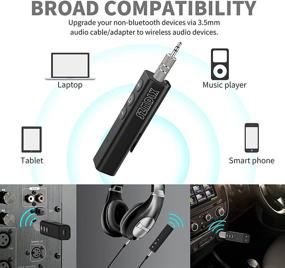 img 1 attached to 🎧 SZMDLX Bluetooth Receiver: Portable Wireless Audio Adapter with 4.2 Technology, Clip Design, A2DP, Built-in Mic for Home and Car Audio