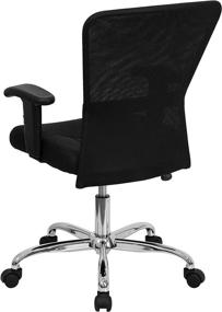 img 1 attached to 💺 Stylish and Ergonomic: Flash Furniture Mid-Back Black Mesh Swivel Task Office Chair with Adjustable Arms and Chrome Base