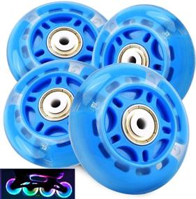 img 4 attached to 🛼 TOBWOLF 4 Pack 70mm 82A Light Up Inline Skate Wheels with ABEC-7 Bearings – LED Roller Skate Wheels for Kids & Teens