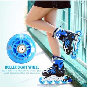 img 1 attached to 🛼 TOBWOLF 4 Pack 70mm 82A Light Up Inline Skate Wheels with ABEC-7 Bearings – LED Roller Skate Wheels for Kids & Teens