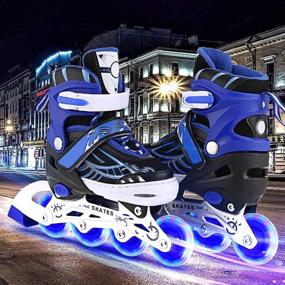 img 3 attached to 🛼 TOBWOLF 4 Pack 70mm 82A Light Up Inline Skate Wheels with ABEC-7 Bearings – LED Roller Skate Wheels for Kids & Teens