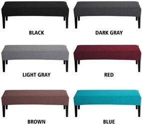 img 2 attached to Balana Jacquard Dining Room Bench Covers: Stretch Spandex Slipcover for Elegant Living Room and Kitchen Décor - Removable, Washable, Anti-Dust Upholstered Bench Protector