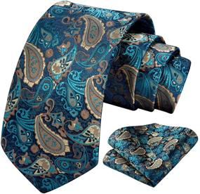 img 3 attached to 👔 Sophisticated HISDERN Paisley Floral Jacquard Necktie: Elevate Your Style