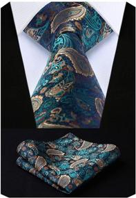 img 4 attached to 👔 Sophisticated HISDERN Paisley Floral Jacquard Necktie: Elevate Your Style