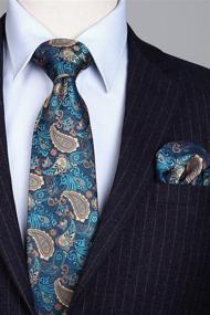 img 2 attached to 👔 Sophisticated HISDERN Paisley Floral Jacquard Necktie: Elevate Your Style