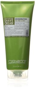 img 3 attached to GIOVANNI Organic Shave Cream: Tea Tree & Mint Scented, Moisturizing Formula for Men & Women, All Skin Types